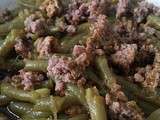 Plat en sauce, kefta et haricots verts