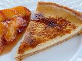 Tarte crème brûlée à la fève tonka et nectarines caramélisées