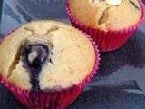 Muffins aux myrtilles et chocolat blanc