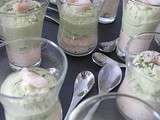 Verrines aux mousses de saumon et d'avocat