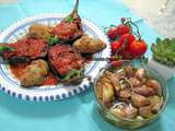 Aubergines farcies a la viande hachée et a la tomate