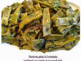 Haricots plats a l'orientale parfumes au cumin et au persil plat