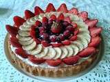 Tarte fraises-framboises-myrtilles-bananes