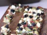 Clafoutis aux courgettes, feta, bacon et olives noire