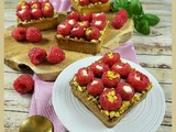 Tartelettes framboises ricotta basilic