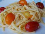 Linguines à l'ail et tomates cerises