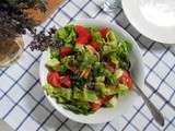 Salade libanaise de tomates, laitue et poivrons