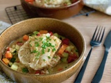 Curry de cabillaud aux petits légumes, sur son lit de riz thaï