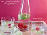 Détox water à la rhubarbe et aux framboises