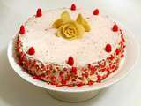 Entremet aux pralines roses et framboises