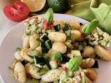 Gnocchi aux courgettes, sauce guacamole