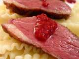 Magret de canard aux framboises