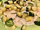 Ravioles au roquefort et déclinaison de courgette