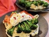 Tagliatelles au brocoli bimi®, saumon fumé et burrata