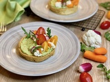 Tartelettes fraîcheur au guacamole et légumes croquants