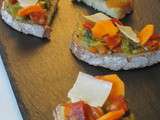 Tartines pour homme : carottes, asperges, chorizo, parmesan