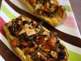 Aubergines farcies anchois, olives et tomates