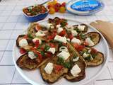 Aubergines grillées, Caprice des Anges et sauce vierge au gingembre