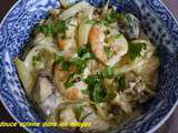 Endives, shiitaké et crevettes au curry