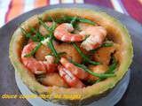 Melon charentais en salade avec slicornes et crevettes