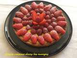 Tarte aux fraises, framboises et crème au kalamansi