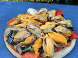 Tartelettes moules de bouchot sur fondue de poivron, oignon et wakamé