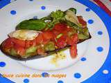 Tartines d'Aubergine, concombre, tomates