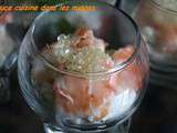 Verrine Crevettes, citron-caviar et Philadelphia