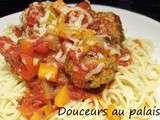 Spaghettis aux boulettes de veau