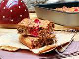 Banana bread coco, framboises et chocolat