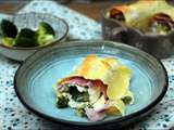 Cannelloni au chèvre frais, brocoli et jambon