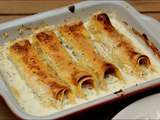 Cannelloni au chèvre frais, noisettes et jambon cru