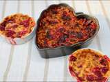 Clafoutis au yaourt, fraises et rhubarbe