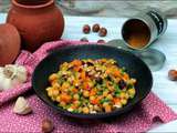 Curry de pois chiches aux petits pois et noisettes