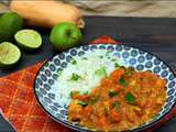 Curry thaï au poulet, courge et patate douce