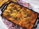 Gratin d’aubergines en lasagnes au parmesan, ricotta et épinards