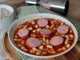 Haricots blancs tomates et saucisse de Montbéliard