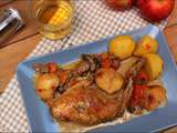 Lapin à la normande (cidre, pomme, crème fraîche et champignons)