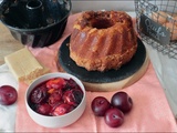 Pain de Gênes à la cardamome et prunes rôties de Yotam Ottolenghi