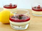 Panna cotta citron, framboises et menthe