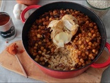 Riz au four aux pois chiches et aux raisins