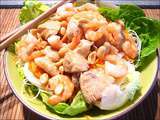 Salade façon bo bun aux crevettes et poulet