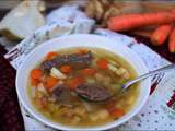 Soupe de joue de bœuf façon pot-au-feu