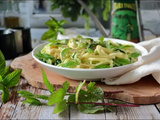 Spaghetti et courgettes à la brousse et à la menthe