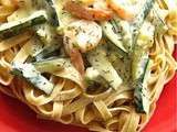 Tagliatelles aux crevettes & à la crème