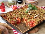 Tarte à la tomate cerise et crumble au pesto