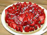 Tarte aux fraises sur sa panna cotta coco