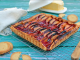 Tarte aux nectarines et palets bretons