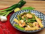 Wok printanier aux crevettes