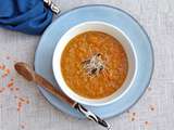 Soupe aux lentilles corail curry-coco